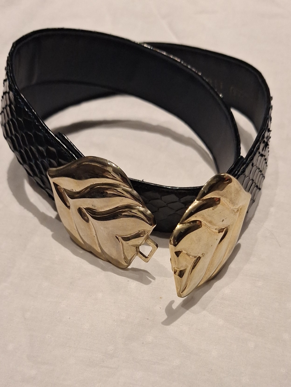 Carlisle Snakeskin Belt With Brass Buckle